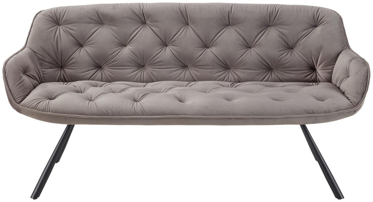 Sitzbank in Grau - Schwarz/Grau, MODERN, Textil/Metall (171/88/65cm) - Based