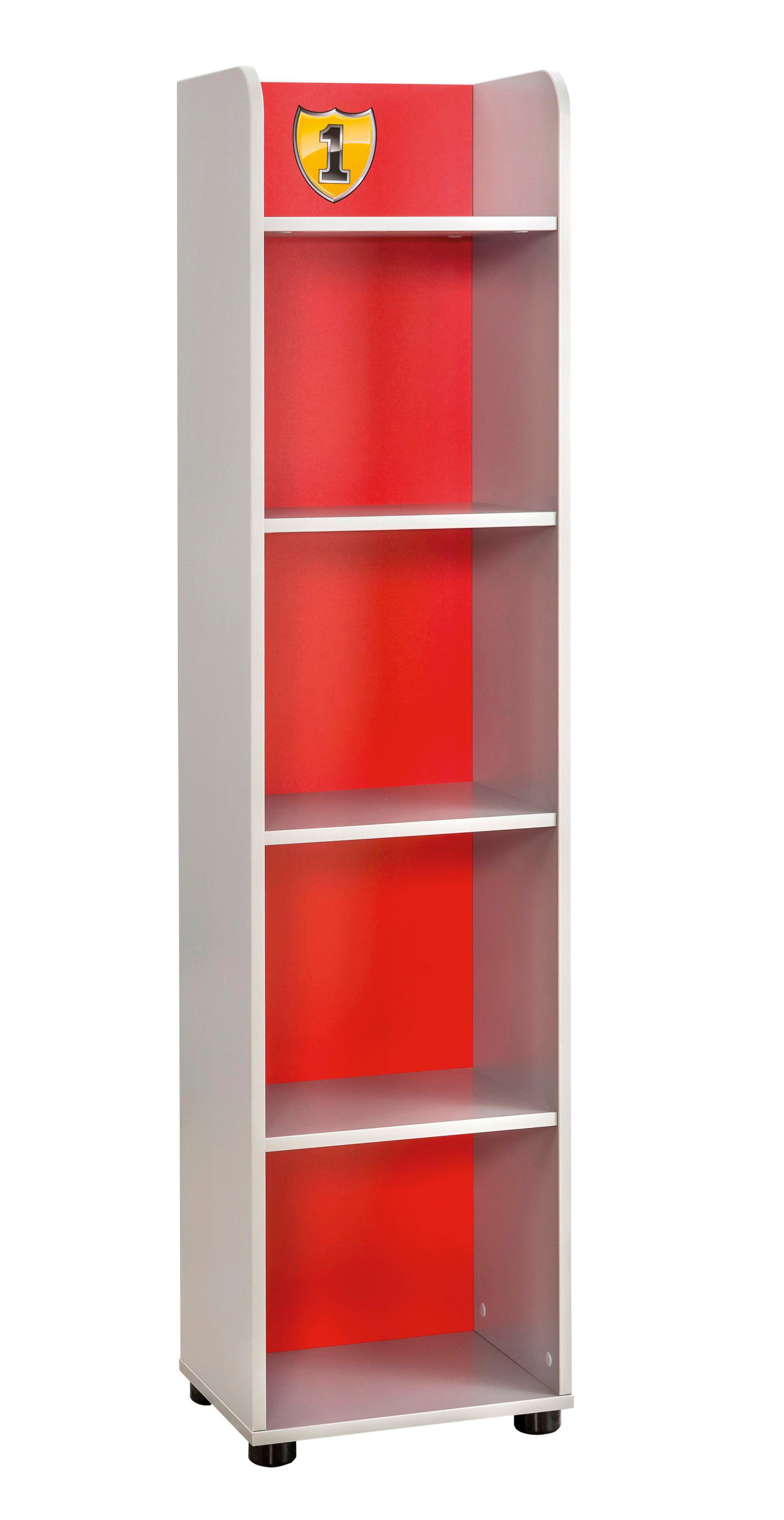 Álló Polc Race Cup - piros/szürke, Modern, műanyag/faalapú anyag (39/160/31cm)