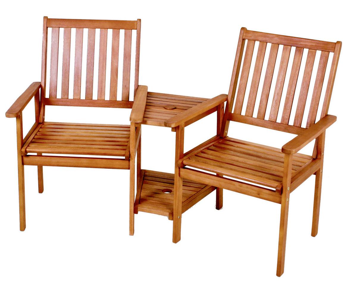 Gartenset Holz Edison ca. 260x96x77 cm geölt - Braun, Basics, Holz (260/96/77cm) - Gardenson