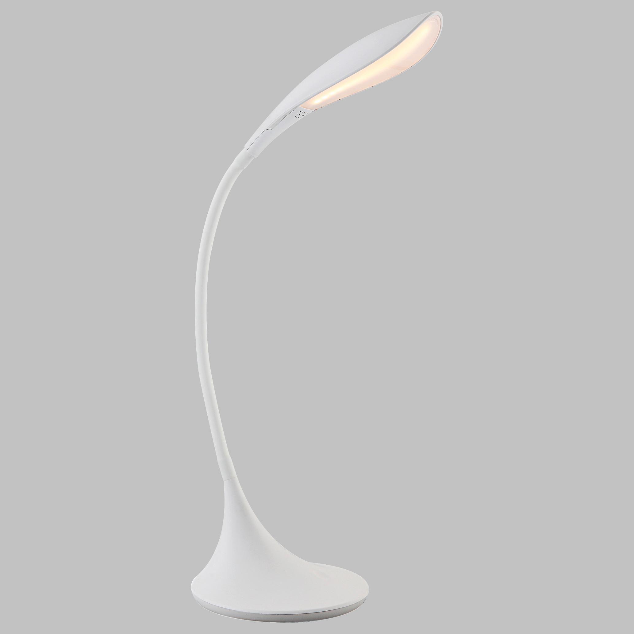 Namizna Led-svetilka Flexo, S Sijalko - bela, Design, kovina/umetna masa (51/67cm) - Globo