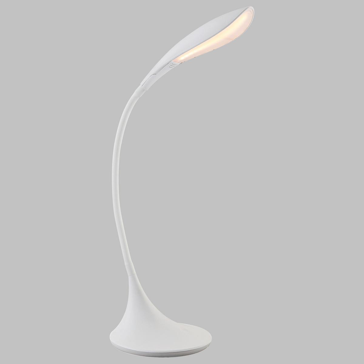 Namizna Led-svetilka Flexo, S Sijalko - bela, Design, kovina/umetna masa (51/67cm) - Globo