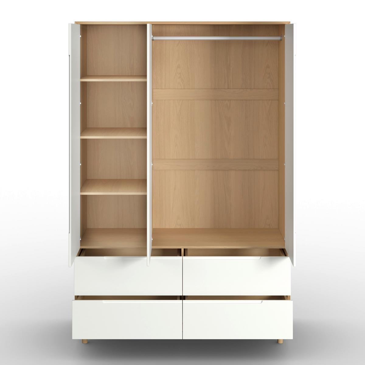 Ruhásszekrény Marlo - tölgyfa színű/fehér, Modern, faalapú anyag/fa (148/223/60cm) - Bessagi Home