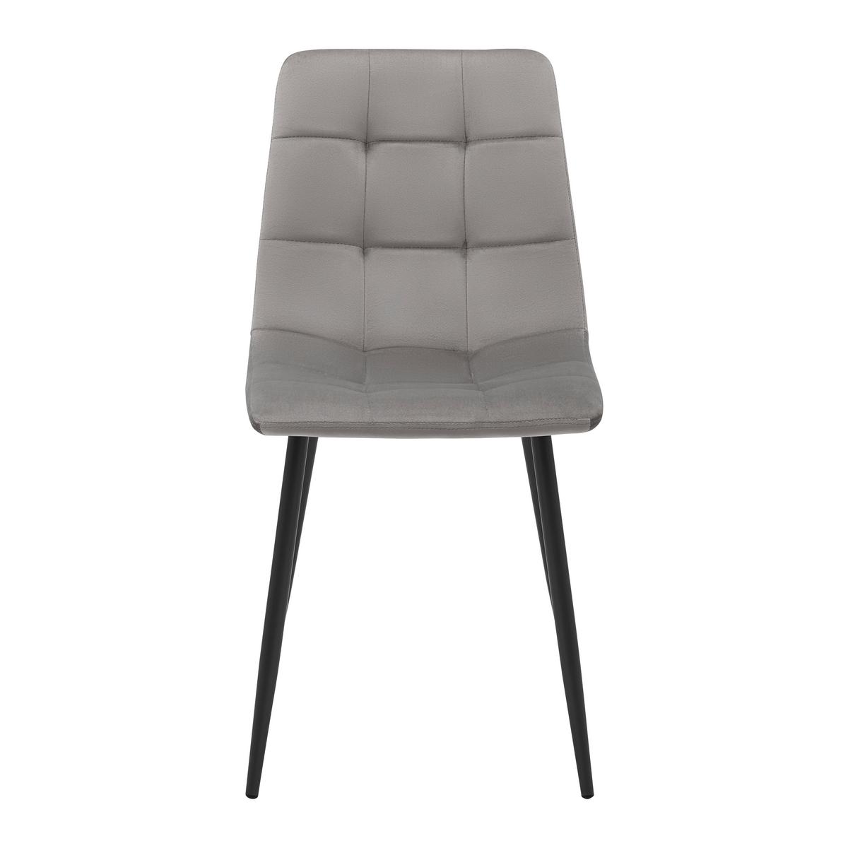 Stuhl Ria Taupe Samt Gepolstert - Taupe/Schwarz, MODERN, Holz/Textil (43,5/87/54cm) - Bessagi Home