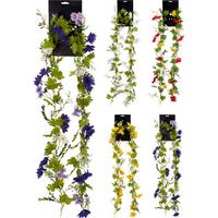 Girland Flowers - zöld, műanyag (12/180cm)