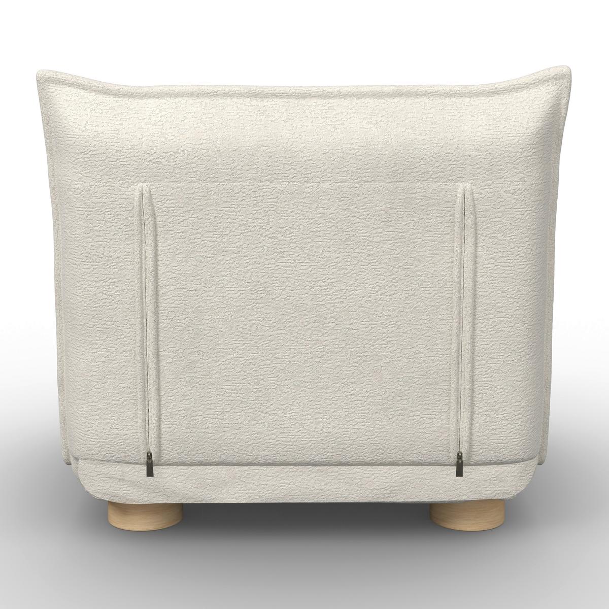 Schlafsessel Bella Bouclé Weiß - Weiß/Naturfarben, MODERN, Holz/Textil (83/41/63cm) - Bessagi Home