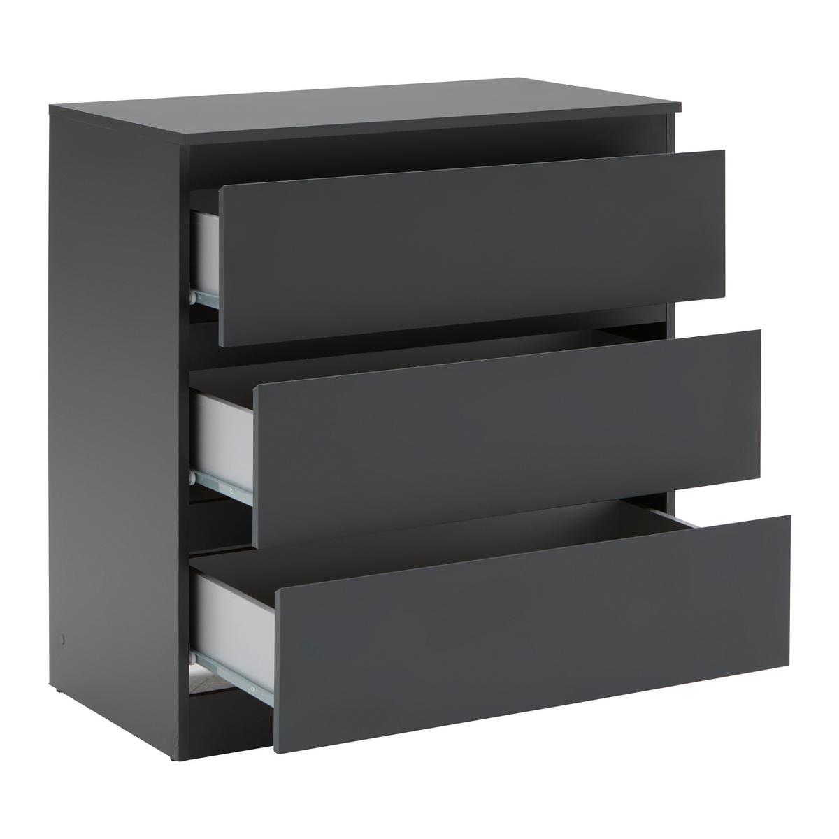 Komoda Mara - boje srebrnog hrasta/crna, Konvencionalno, drvni materijal/plastika (77/80/42cm) - Modern Living