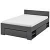 Postelja S Predalom Azurro 2-140 - antracit, Moderno, leseni material (140/200cm) - Mömax