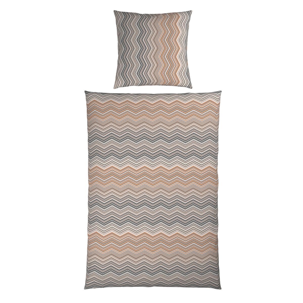 Bettwäsche ZickZack Beige ca. 135x200cm - Beige, KONVENTIONELL, Textil (135/200cm) - Mömax