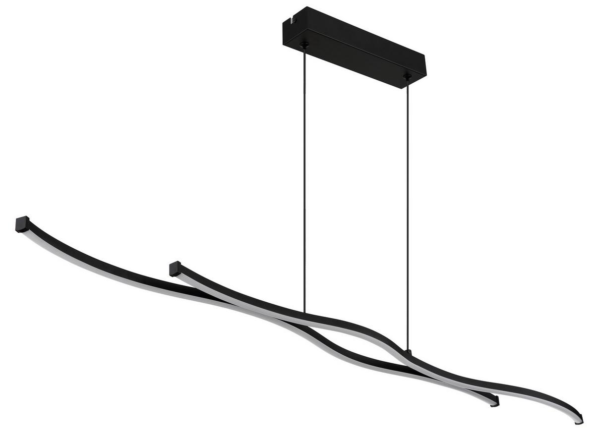 LED-HÄNGELEUCHTE 67336-30H - Opal/Schwarz, Design, Kunststoff/Metall (110,4/8,6/120cm) - Globo