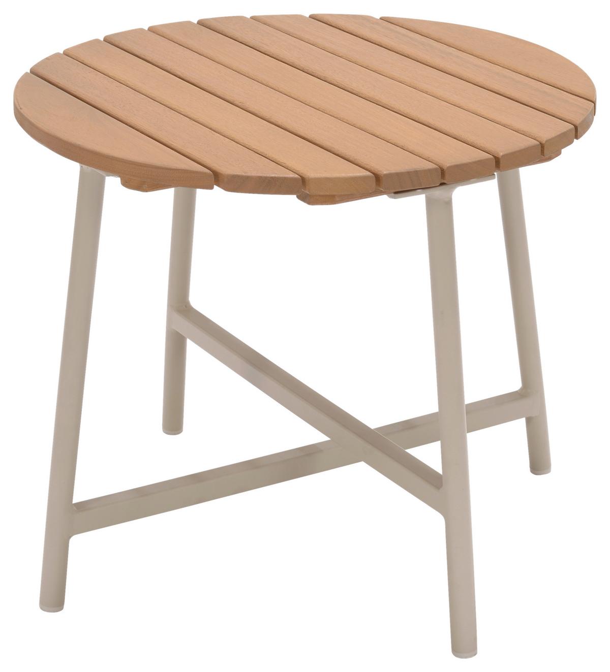 Loungegarnitur Lou Hellgrau/Hellbraun, 4-teilig - Hellbraun/Hellgrau, MODERN, Holz/Textil (61,7/61,7/35,1cm)