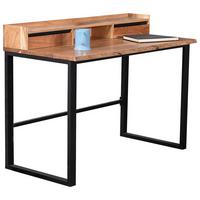 Schreibtisch Bali in Akazie - Schwarz/Akaziefarben, MODERN, Holz/Metall (115/92/60cm) - Premium Living