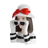Dekobüste Lady Sophie Rot/Schwarz/Weiß - Rot/Schwarz, Basics, Kunststoff (18/28/13,5cm)