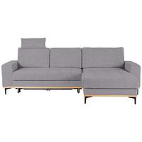 Ecksofa in Grau Metallfuss Schwarz - Schwarz/Grau, Konventionell, Textil/Metall (272/87/171cm) - Zandiara
