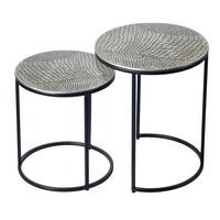 Satztisch Wl7.347 - Silberfarben/Schwarz, Design, Metall (40/40/48cm) - Livetastic