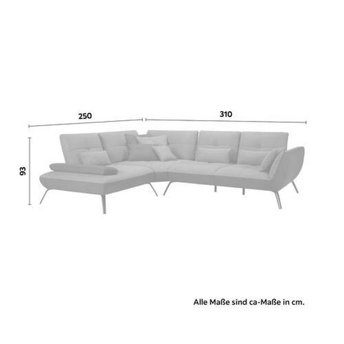 Wohnlandschaft Trendy in Anthrazit - Dunkelgrau/Anthrazit, Modern, Holzwerkstoff/Textil (250/93/310cm) - Premium Living