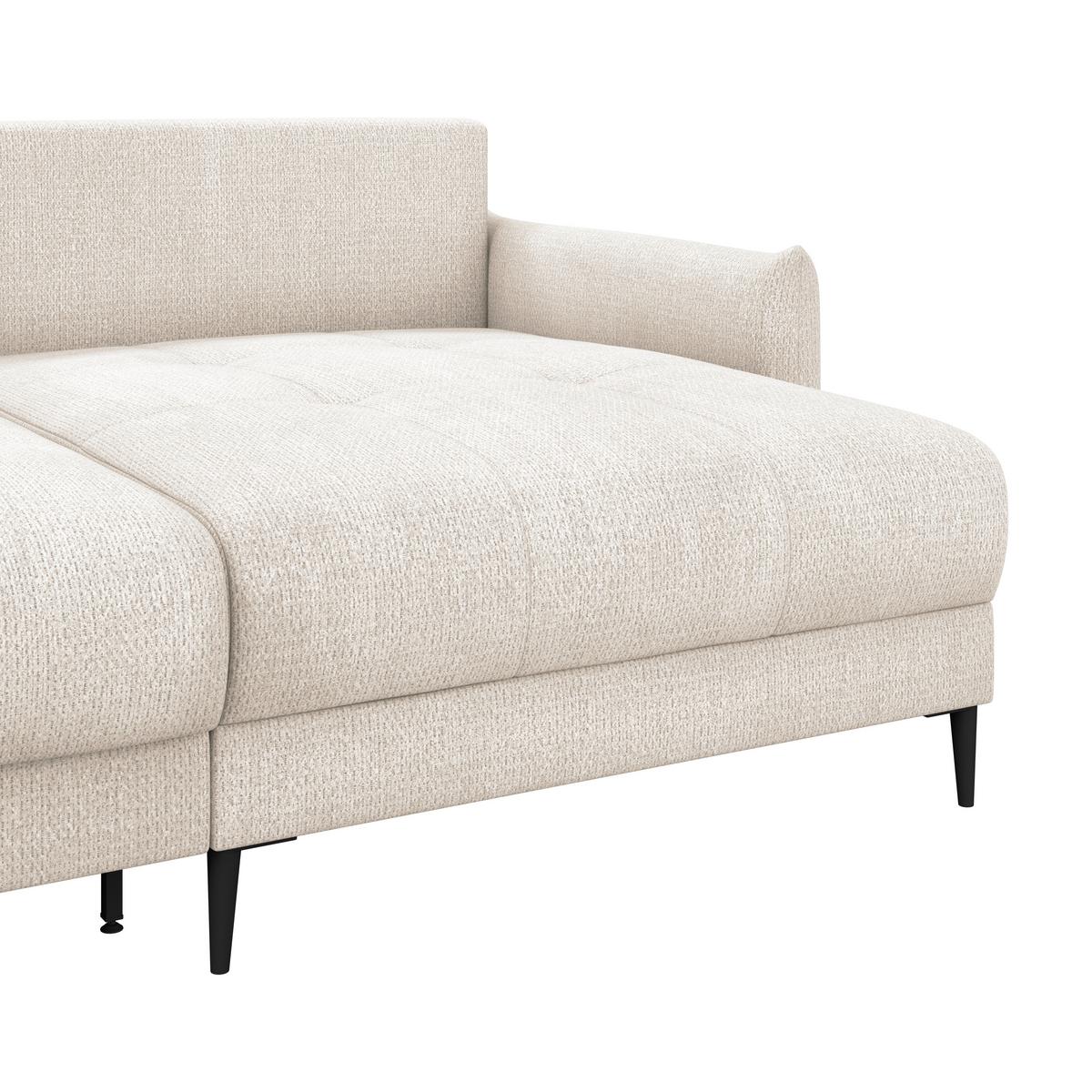 Kutna Garnitura Polis - bijela/crna, Trend, tekstil/metal (221/142cm) - Ondega