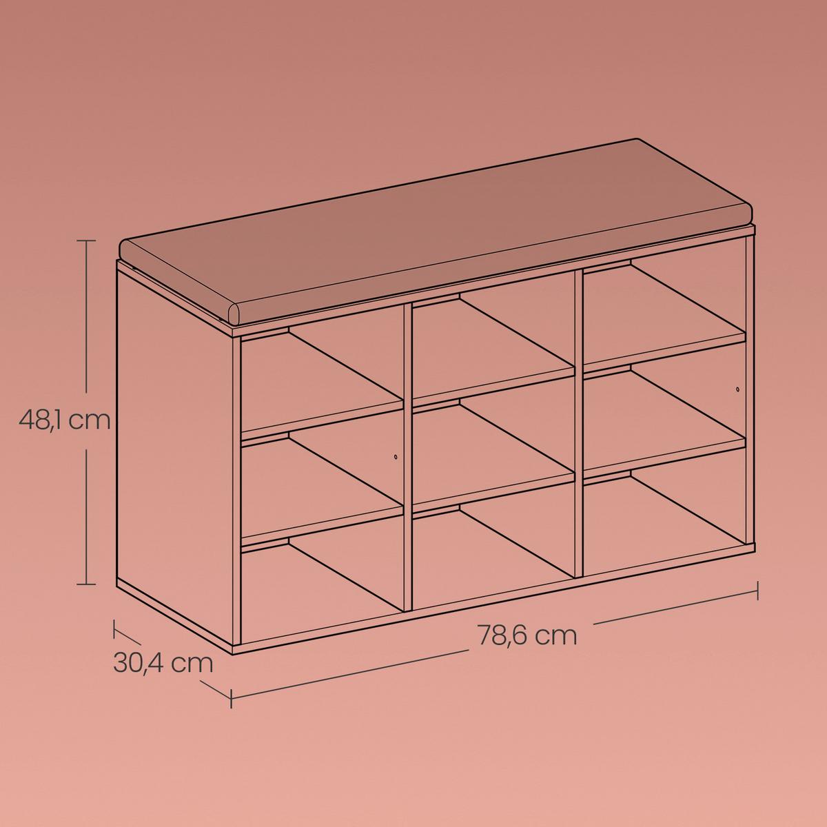 Garderobenschrank in Grau, Weiß inkl. Sitzaulage - Weiß/Grau, Trend, Holzwerkstoff (78,5/48/30,3cm) - MID.YOU