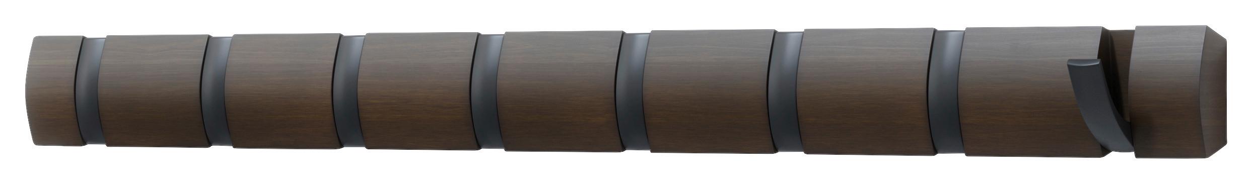 Wandgarderobe Schwarz/Walnussfarben - Walnussfarben/Schwarz, Design, Holz/Kunststoff (6,4/3,2/81,3cm) - Umbra