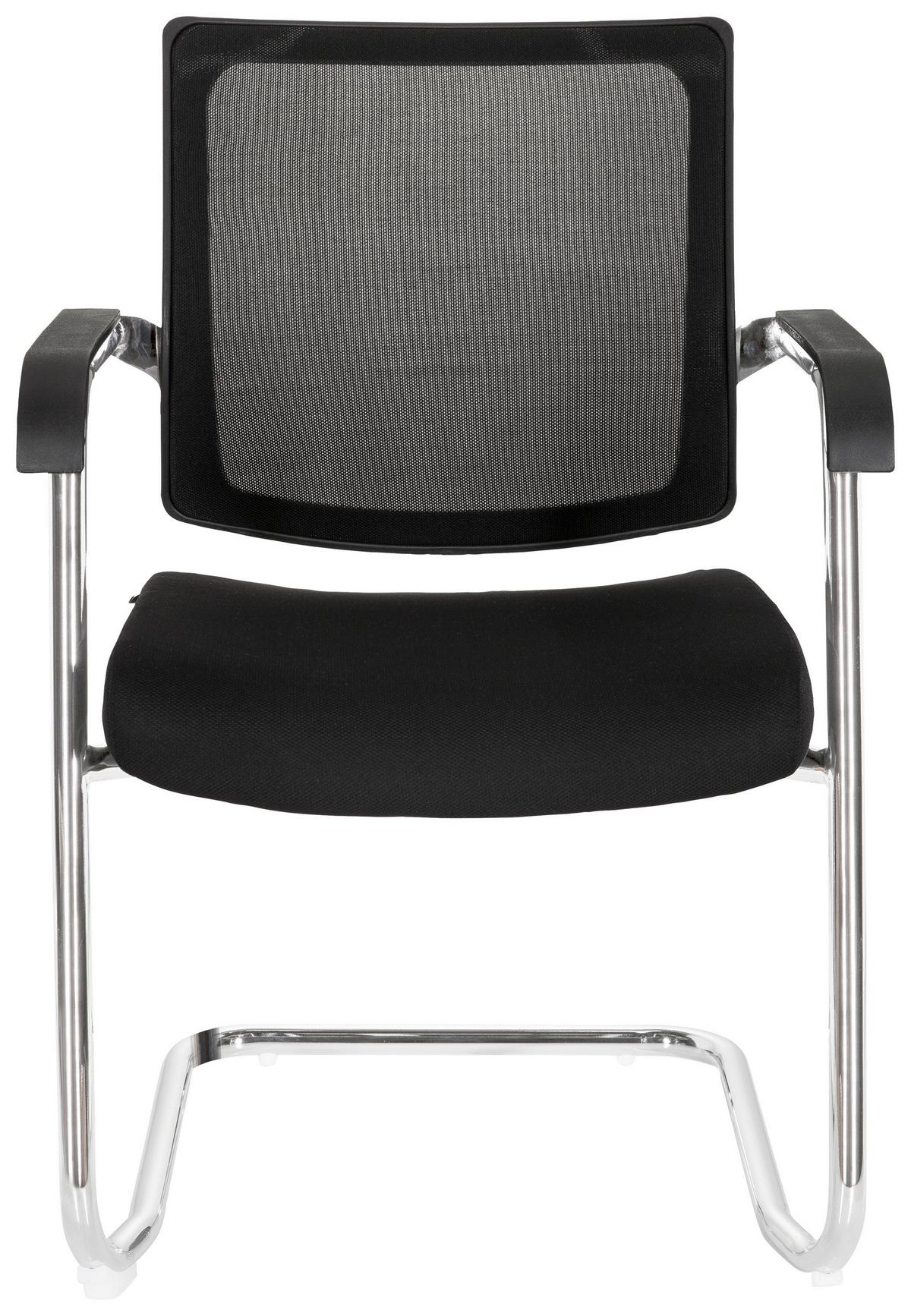 Konferenčni Stol Levia V, Črna - črna, Moderno, kovina/tekstil (48/90/58cm) - MID.YOU