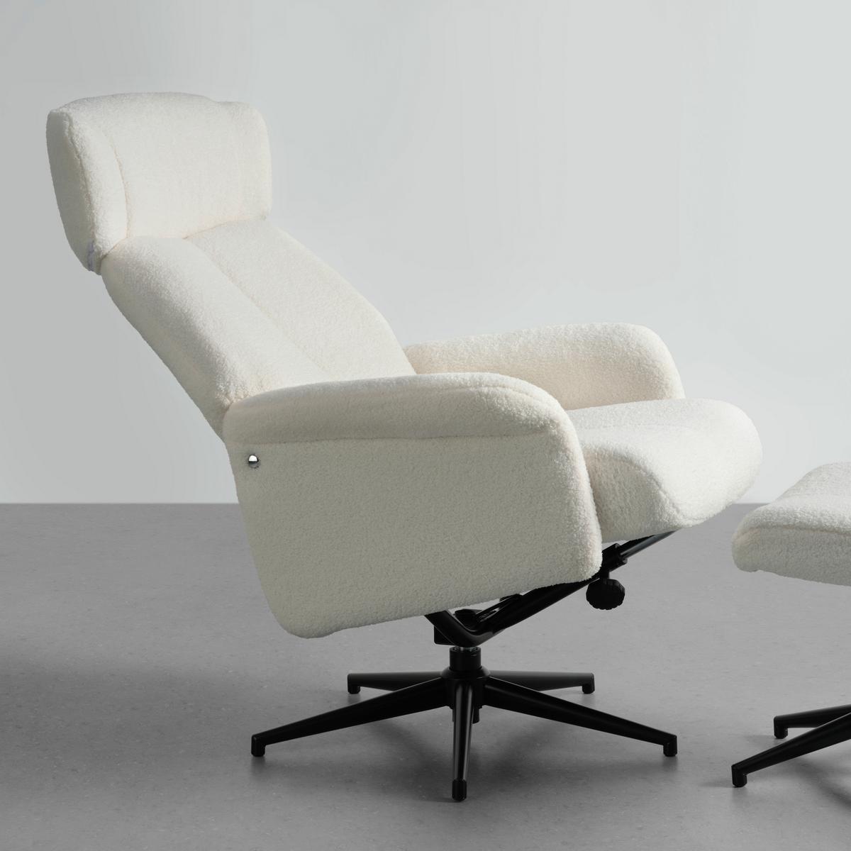 fauteuil relax in Weiss - noir/blanc, Modern, métal/textile (76/97-109/76-107cm) - Mömax