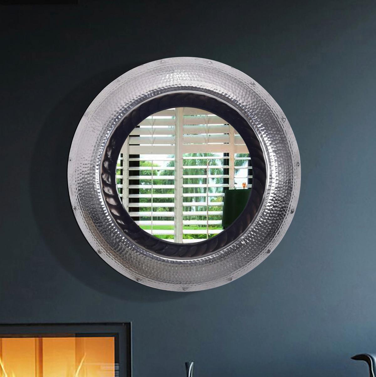 WANDSPIEGEL WL7.117 - Silberfarben, Design, Glas/Metall (74/74/9cm) - MID.YOU