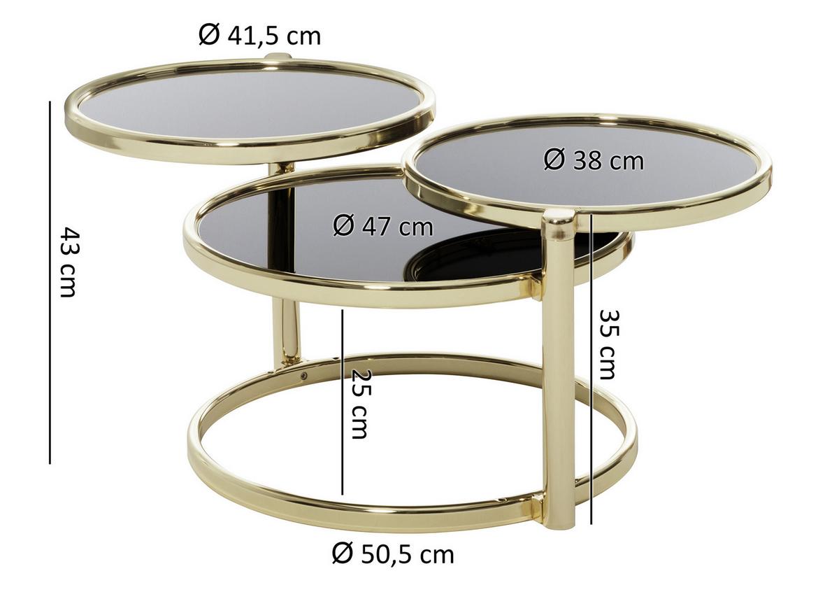 Mizica Susi - zlate barve, Design, kovina/steklo (58/58/43cm) - MID.YOU