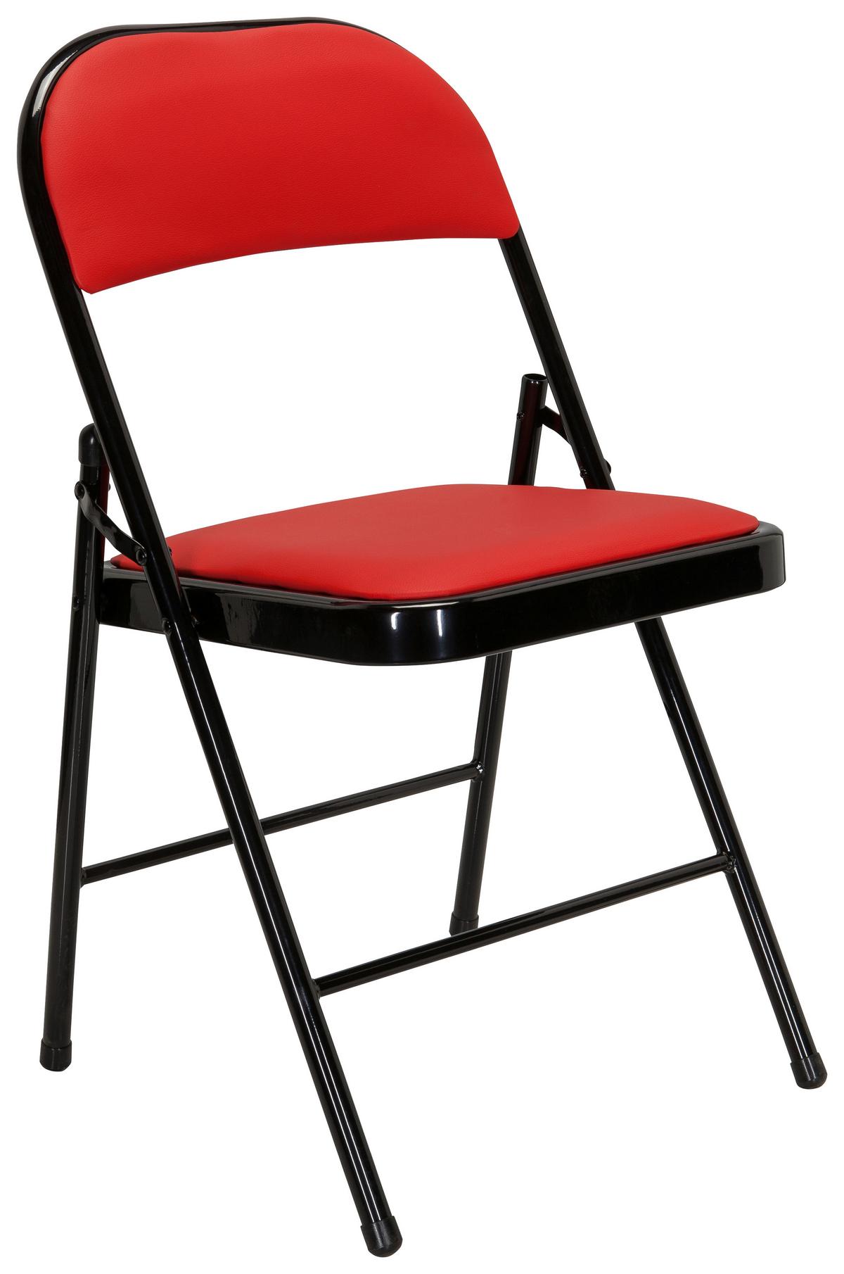 Zložljiv Stol Tudela Pu, Rdeča - rdeča/črna, Basics, kovina/tekstil (44/80/49cm) - MID.YOU