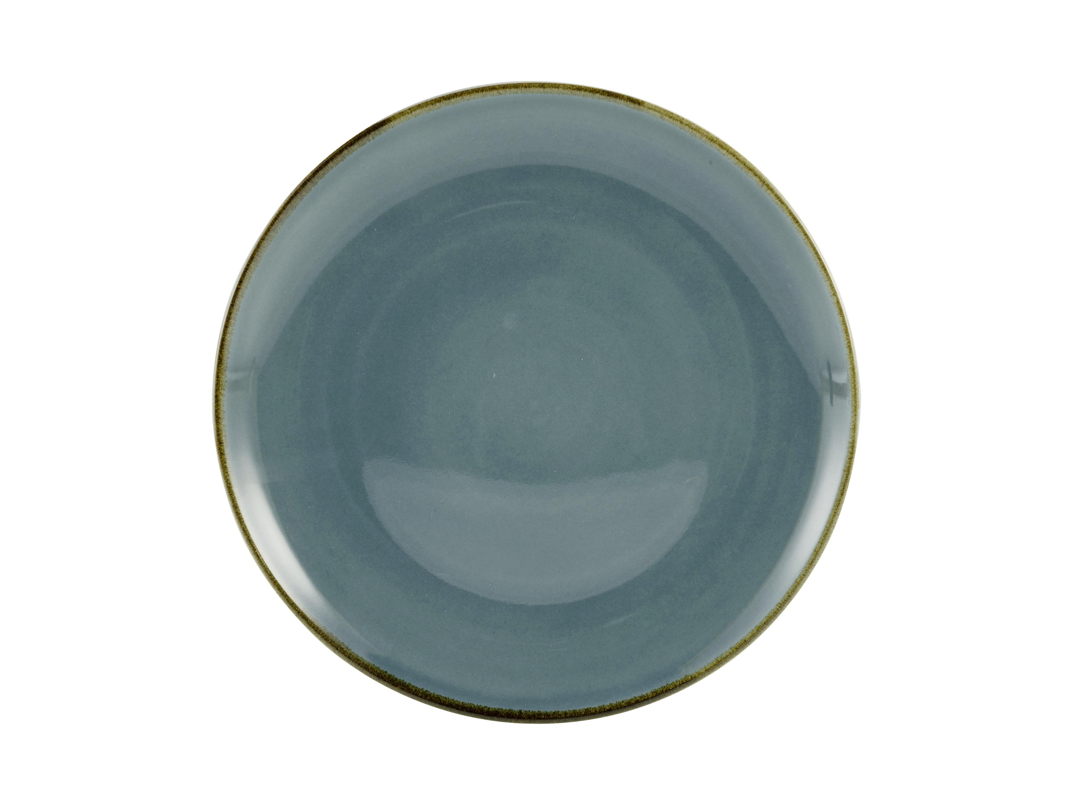TALERZ DESEROWY LINEN - niebieski, ceramika (22/22/2,5cm) - Premium Living