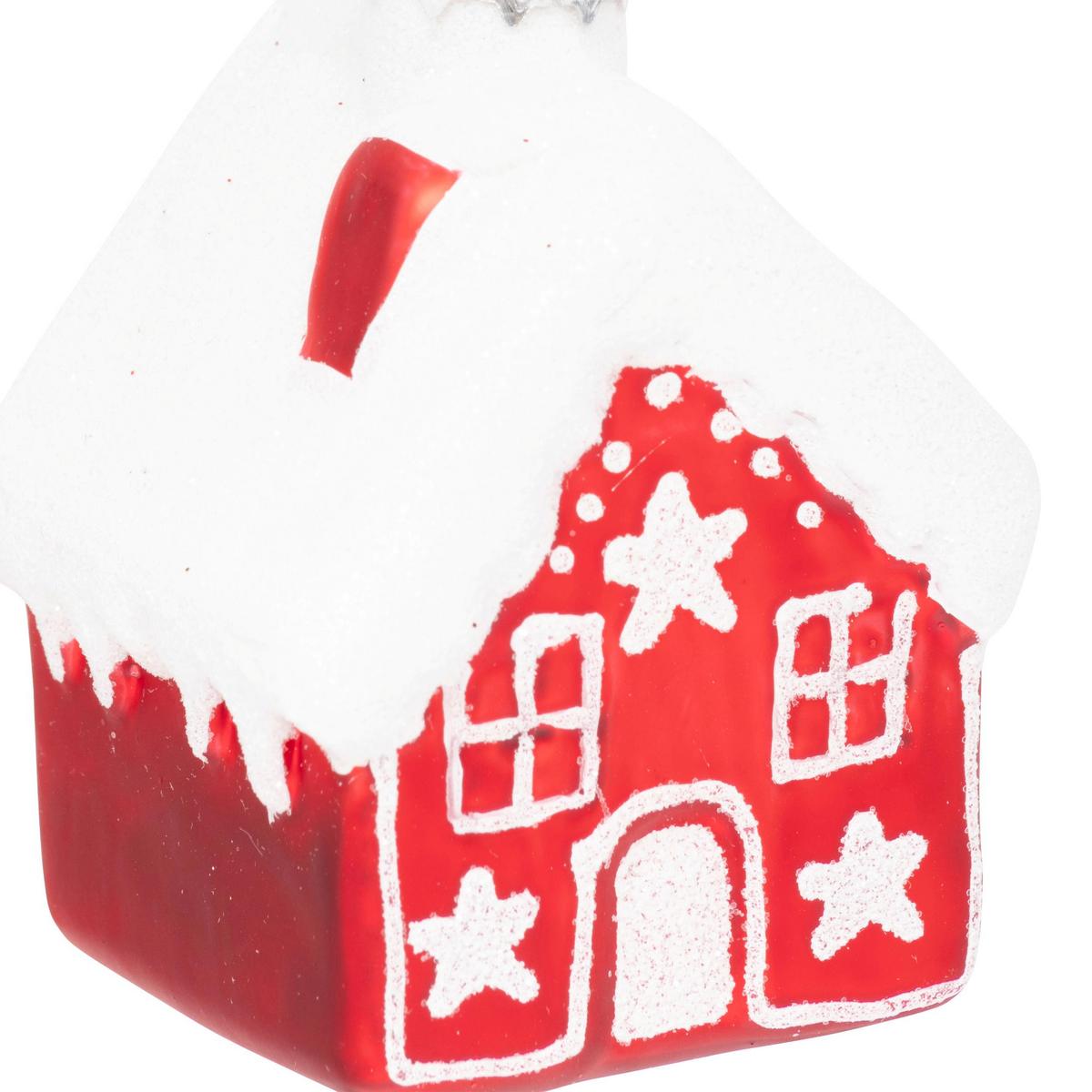 Ukras Za Bor Tree Deco - bijela/crvena, Basics, staklo (4,8/4,4/6,7cm)