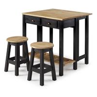 Set Za Bar Sharona, Črna, Bor, 3-Delni - črna/naravne barve, Natur, les (80/30/84/51/72/30cm) - Livetastic