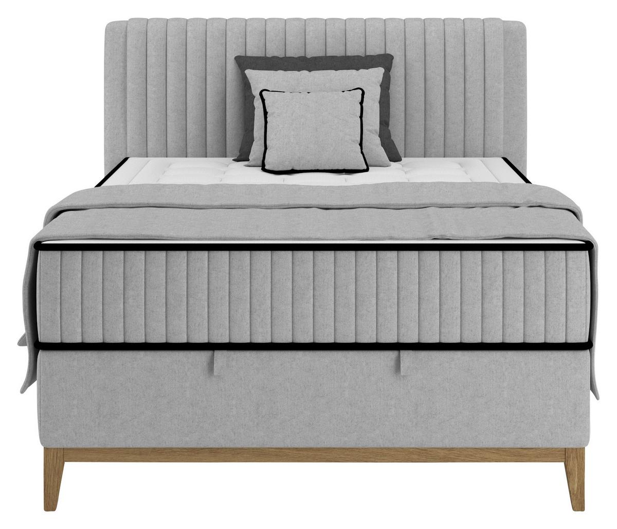 Bett Elena Silberfarben ca. 120x200cm - Silberfarben, KONVENTIONELL, Holz/Holzwerkstoff (120/200cm) - Sembella
