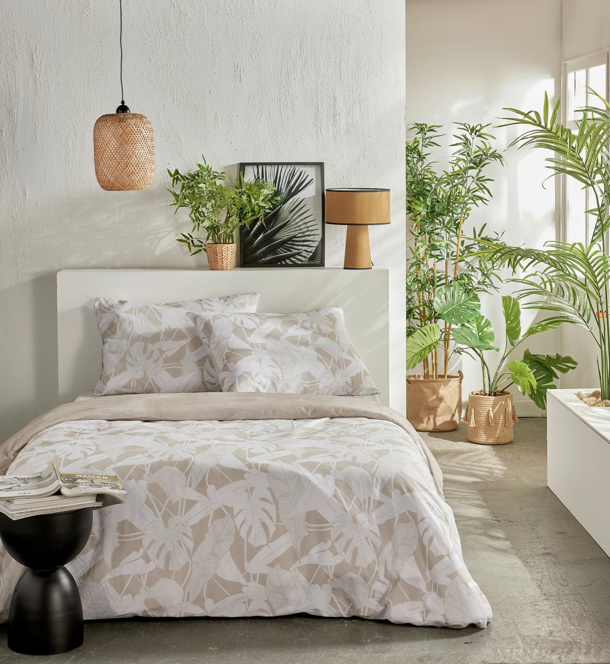 Ágyneműhuzat-garnitúra 3 Részes Beige Leaves - Modern, textil (140/200cm)