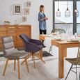 Armlehnstuhl Grau - Eichefarben/Grau, Holz/Textil (60/83/65cm) - PREMIUM LIVING