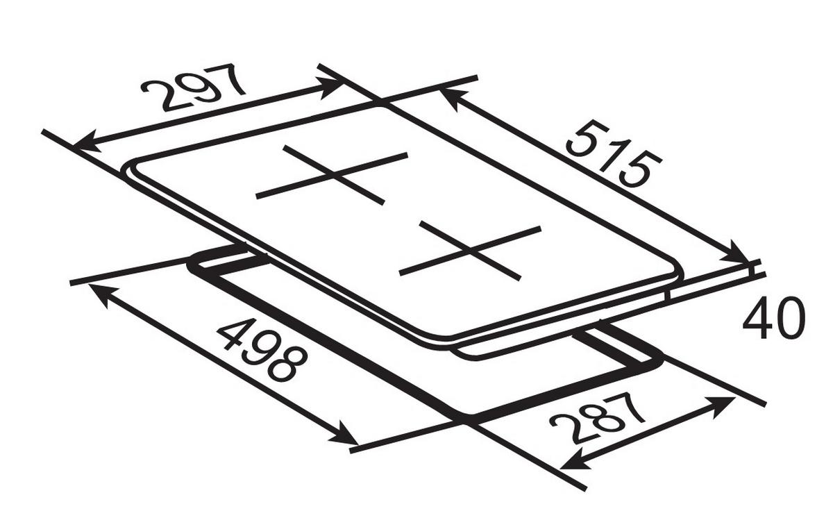Glaskeramikkochfeld EB-GK-2R Edelstahlfarben - Edelstahlfarben, Basics, Glas/Metall (30/5/52cm) - PKM