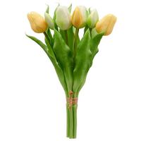 Tulpe Tulpenbund I Grün/Weiß/Gelb - Gelb/Weiß, KONVENTIONELL, Kunststoff/Metall (31cm) - Mömax