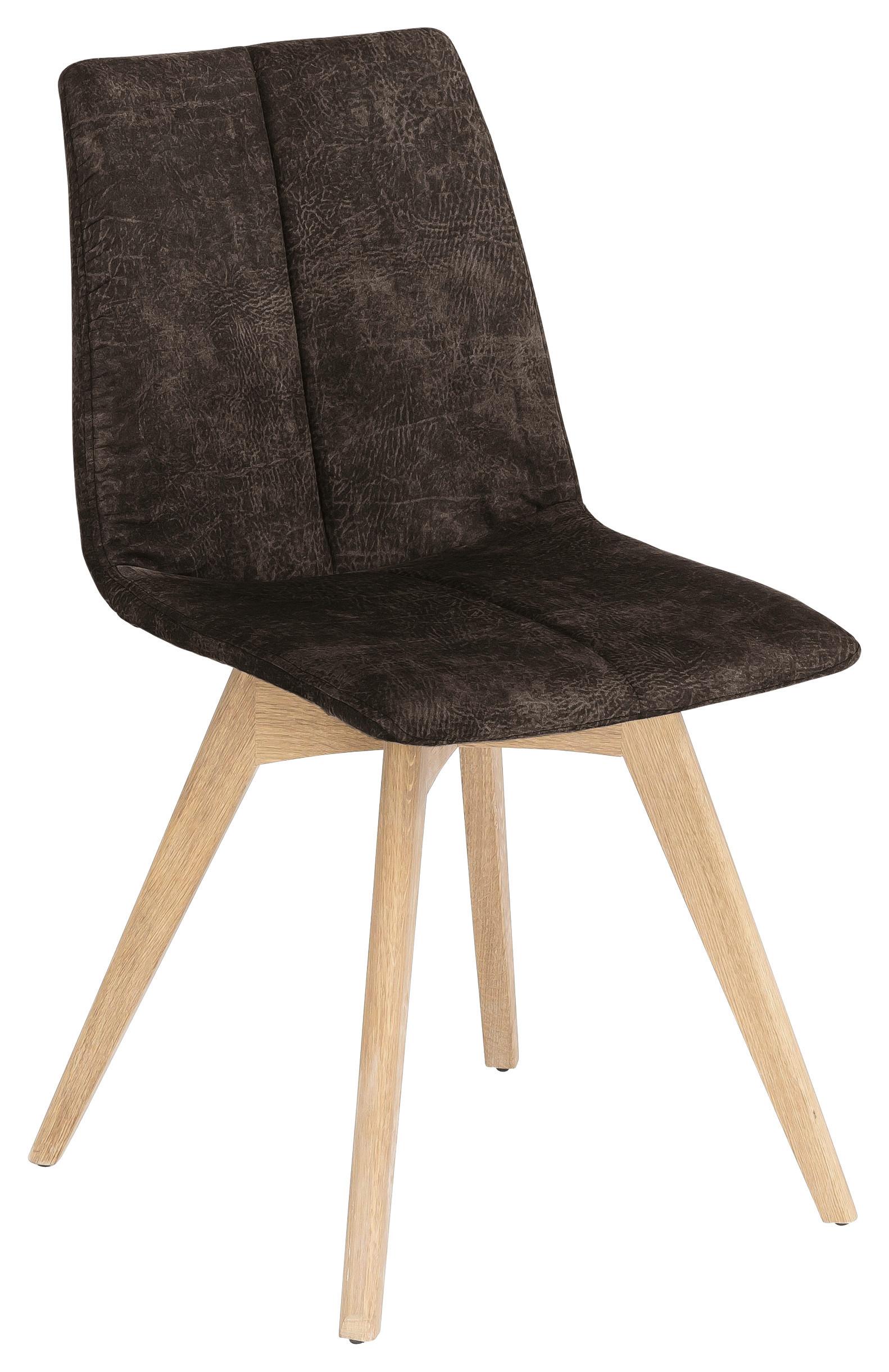 KRZESŁO SANNE 1 - brązowy, Design, drewno/tkanina (47/87/52cm) - Novel