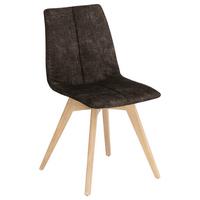 KRZESŁO SANNE 1 - brązowy, Design, drewno/tkanina (47/87/52cm) - Novel