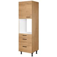 Geräteumbauschrank Structura Eiche - Eichefarben/Schwarz, MODERN, Holzwerkstoff/Metall (60/216,6/58cm) - Nobilia