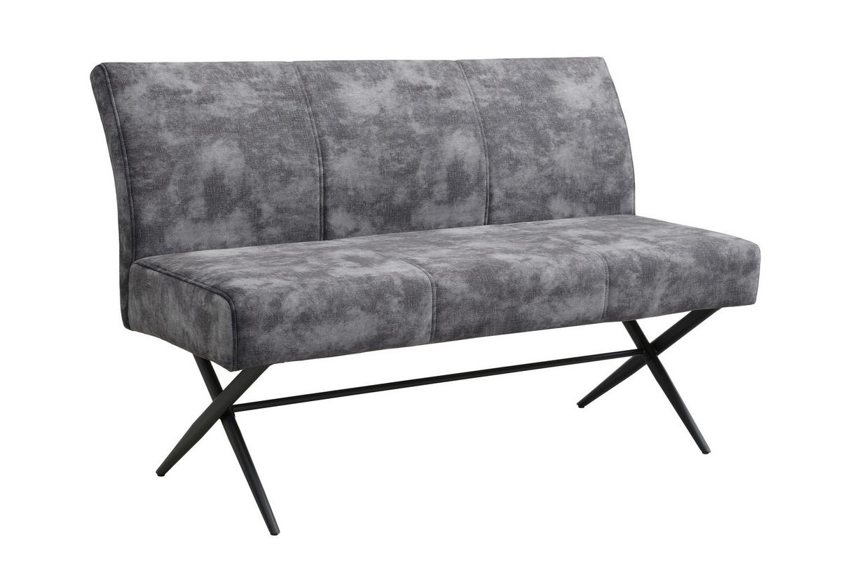SITZBANK PORTO I B - Anthrazit/Schwarz, MODERN, Textil/Metall (140/88/67cm) - P & B