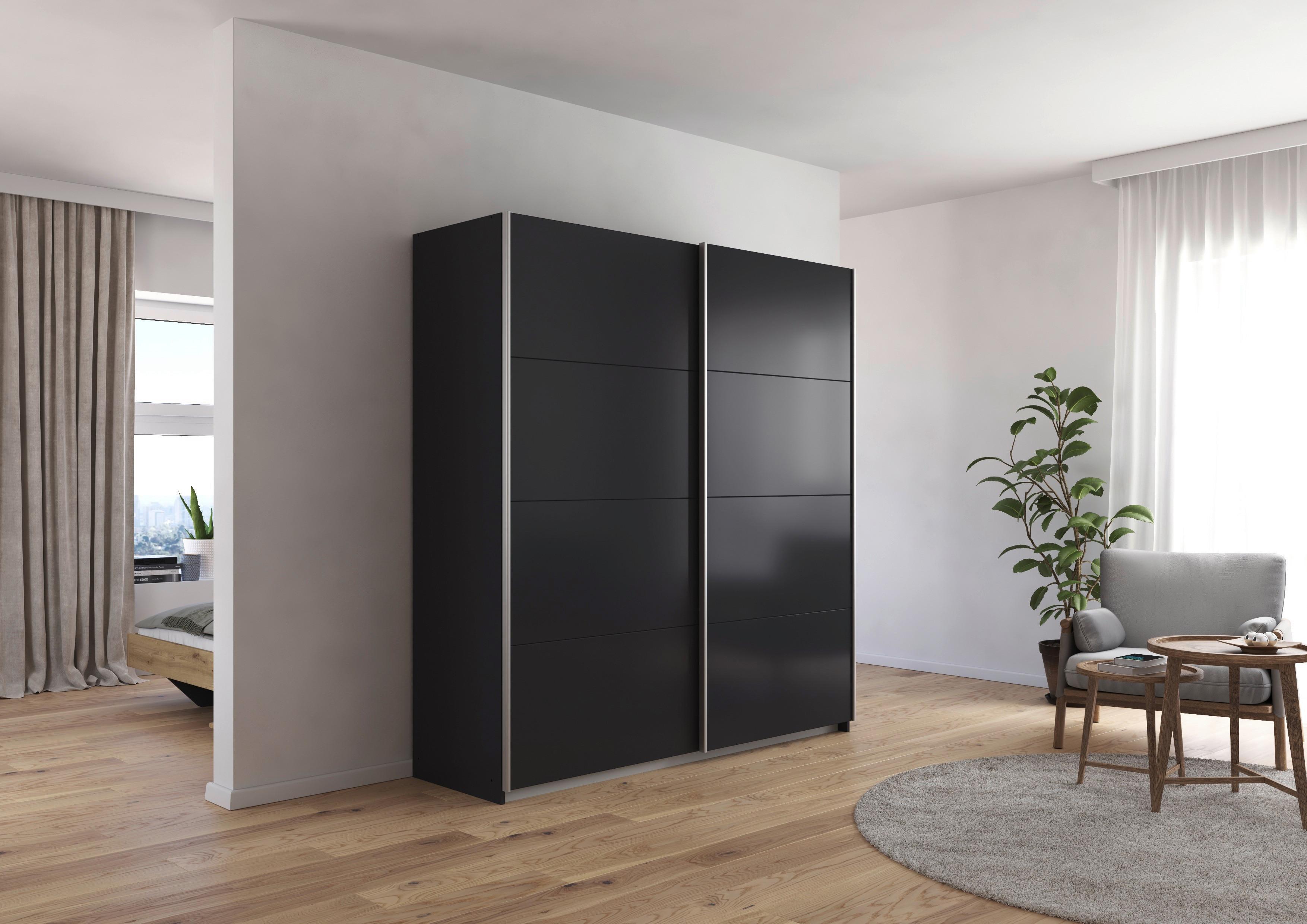 Ormar S Kliznim Vratima Subito - boje grafita/boje aluminija, Moderno, drvni materijal/metal (181/197/61cm) - Modern Living