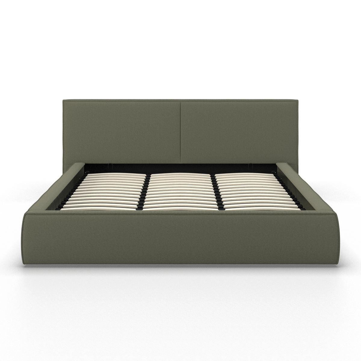 Polsterbett Serena Grün ca. 180x200 cm Stauraum - Schwarz/Grün, MODERN, Holz/Holzwerkstoff (180/200cm) - Bessagi Home