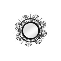 SPIEGEL RATTAN SPIEGEL AINA 325 - Schwarz, Basics, Glas/Holz (51/51/2cm) - Kayoom