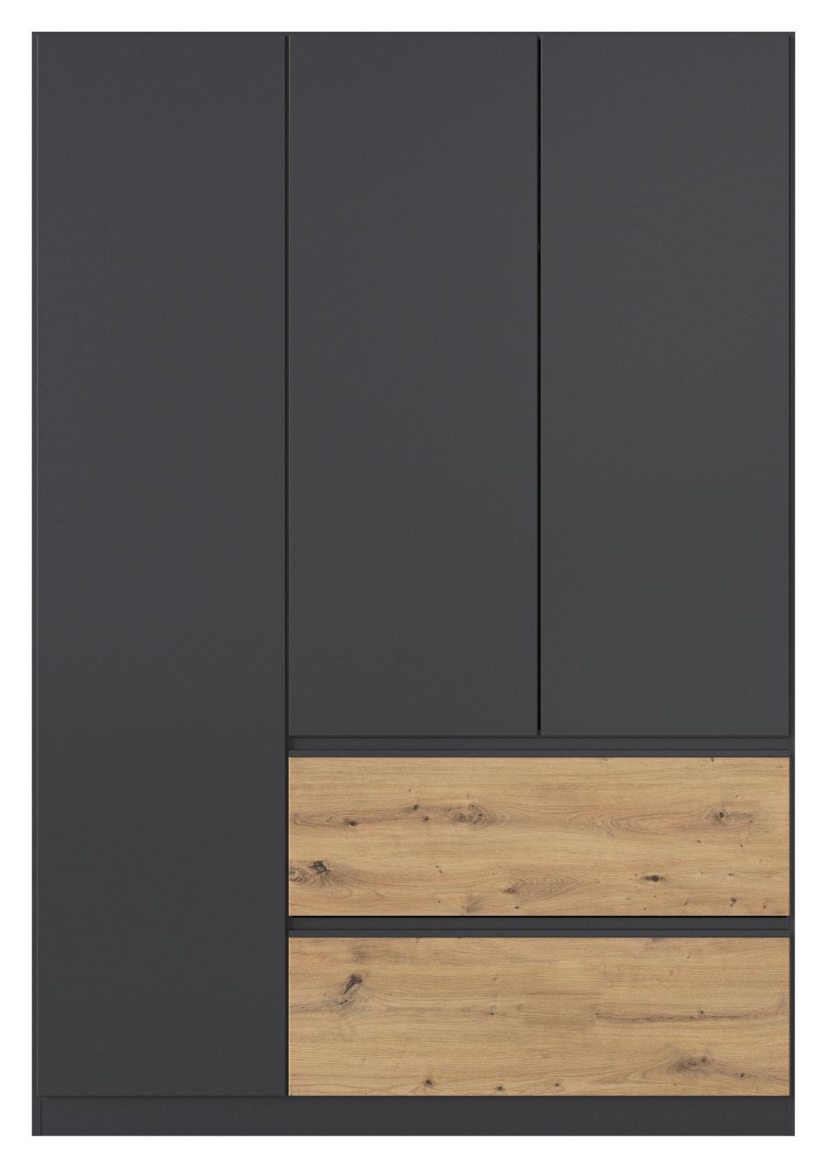 Omara S Klasičnimi Vrati Costa, Siva, Barva Hrasta - siva/hrast artisan, Moderno, leseni material (136/197/54cm) - Rauch Möbel