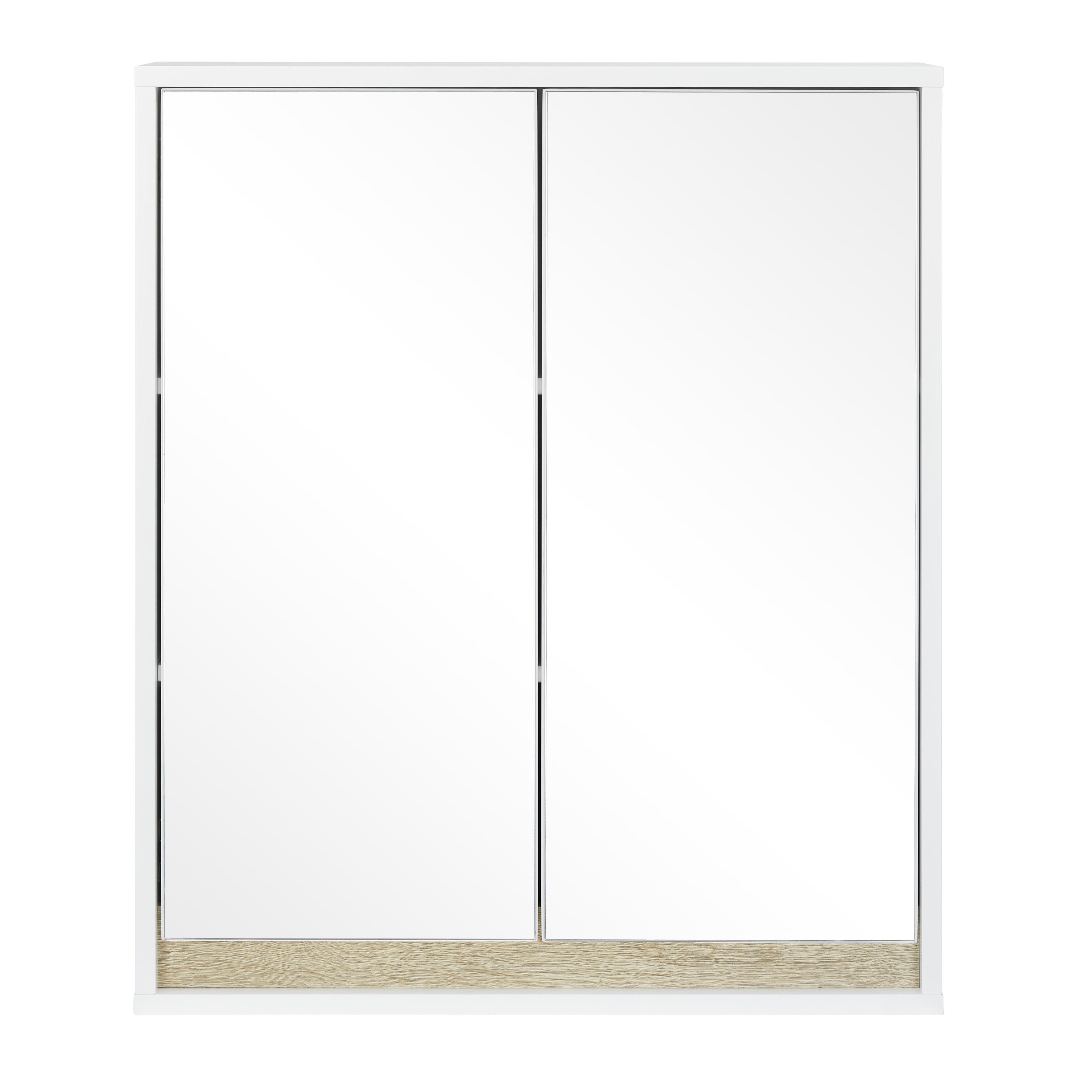 Hängeschrank "Massimo", weiß - Silberfarben/Weiß, MODERN, Glas (60/70/18cm) - Bessagi Home
