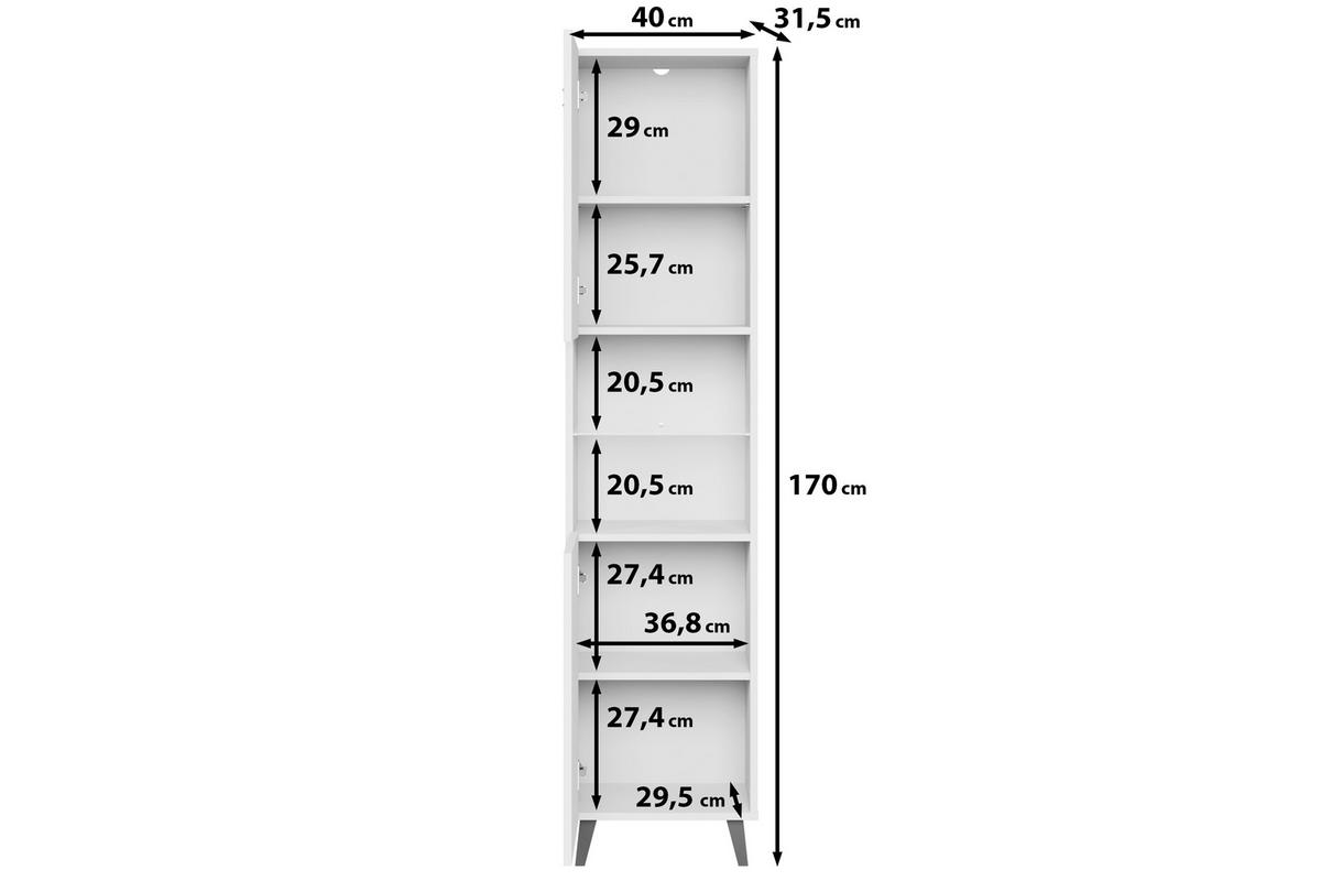 Vitrina Phuket, Črna, Osvetlitev - črna, Design, umetna masa/steklo (40/170/31,5cm) - P & B