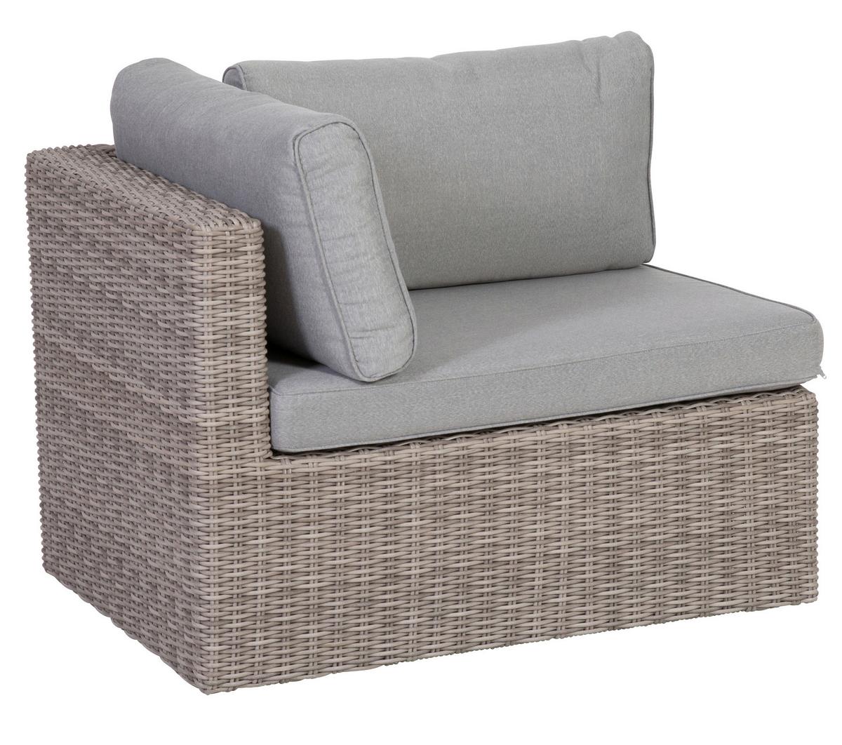 Loungegarnitur Palma 5-tlg aus Kunststoff mit Kissen - Grau, Basics, Glas/Textil (93/65/71cm) - Gardenson