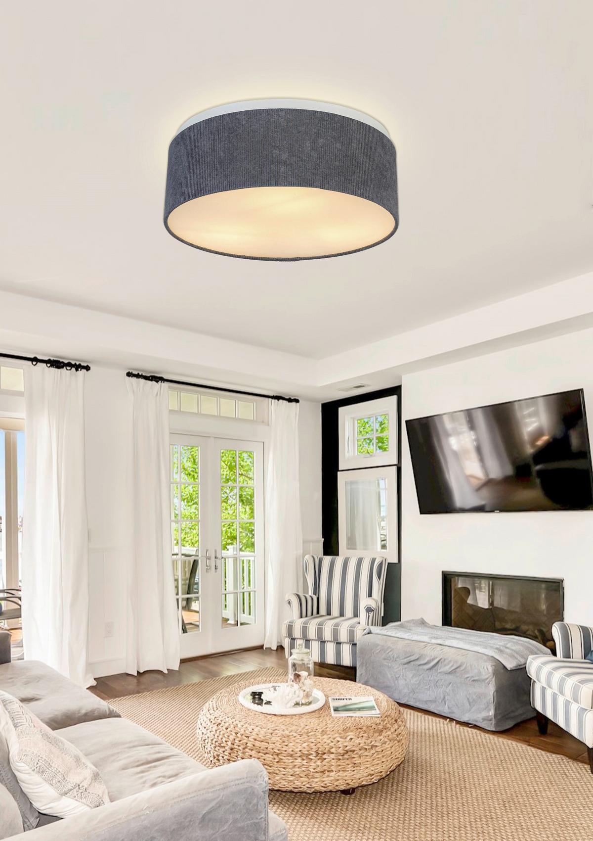 LAMPA SUFITOWA ELENORE - antracytowy, Trend, tworzywo sztuczne/metal (40/15cm) - Novel