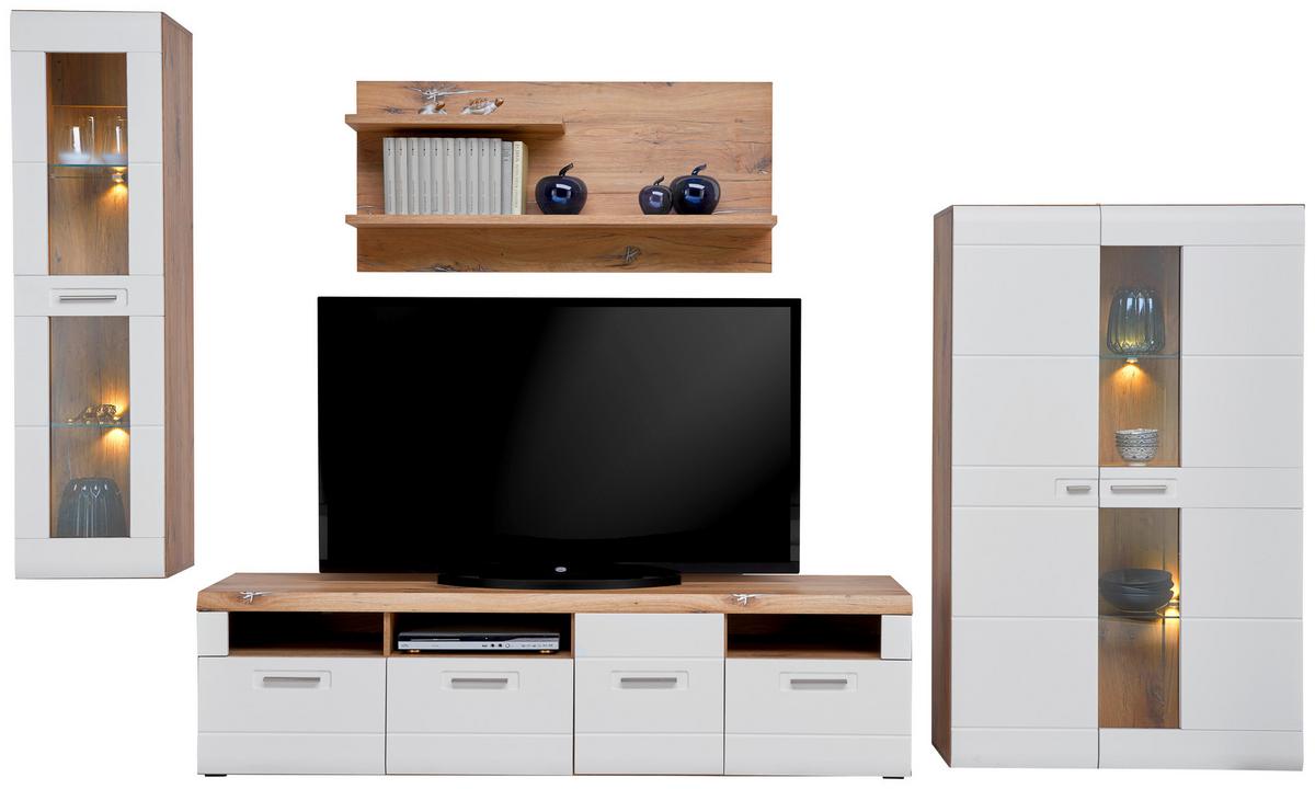 Vitrină AURIS - alb, Modern, sticlă/material pe bază de lemn (95/154,4/37,1cm) - Modern Living