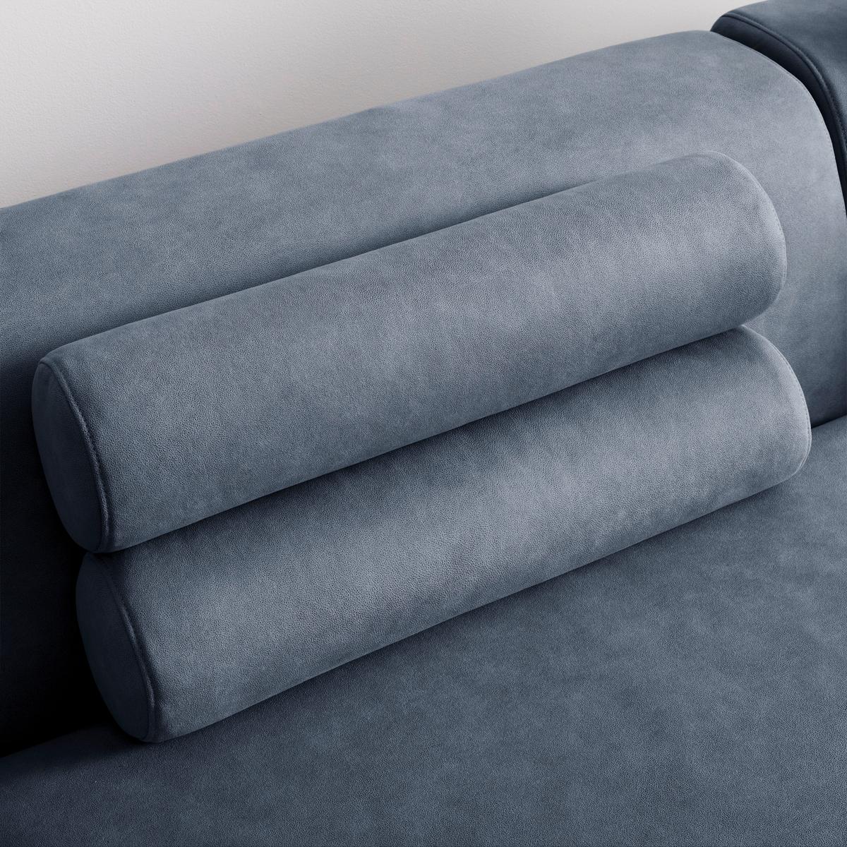 Wohnlandschaft Anna Grau Volours - Blau/Weiß, MODERN, Holz/Kunststoff (360/71/134cm) - Bessagi Home