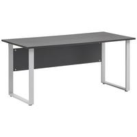 Schreibtisch Serie 1500 ca 160x75 cm Anthrazit - Anthrazit/Alufarben, KONVENTIONELL, Holzwerkstoff/Metall (160/75/73,2cm) - MID.YOU